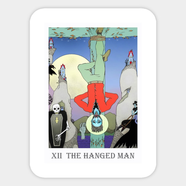 Tarot The hanged man Sticker by christoph